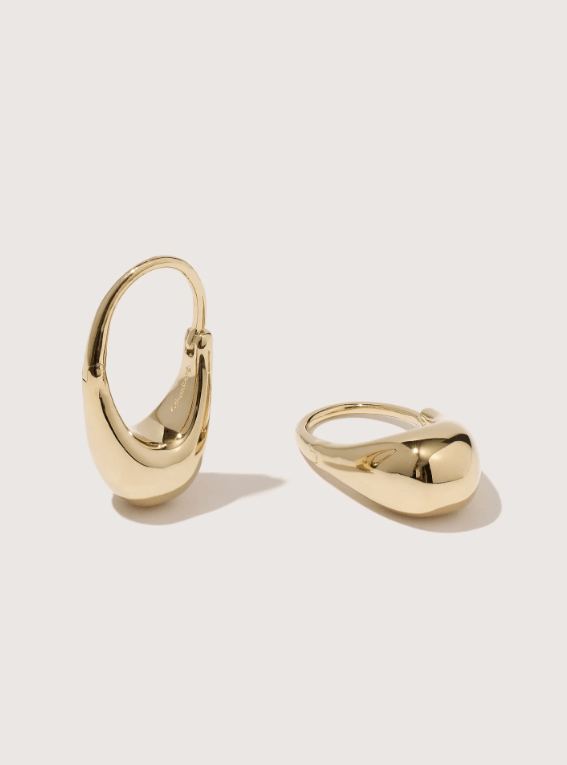 Small Roscida Drop Hoops - Elegant Jewellery